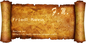 Friedl Manna névjegykártya